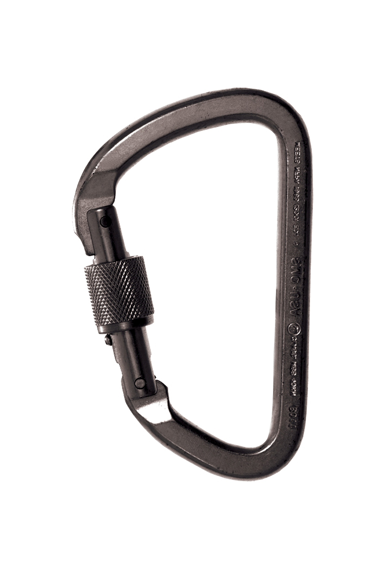 Smc Large locking D steel carabiner black - Felixsafety
