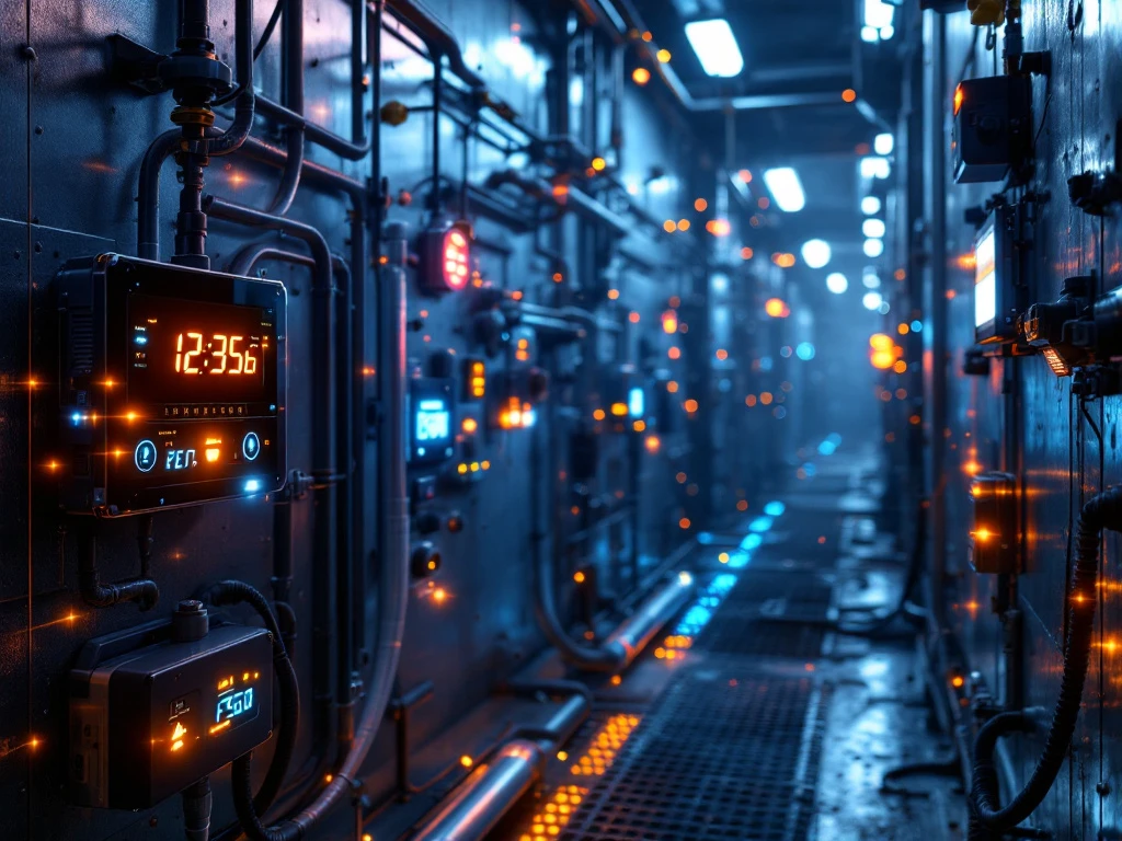 Geavanceerde slimme sensoren met LED-indicatoren en gasdetectieapparatuur in industriële besloten ruimte voor reddingsoperaties